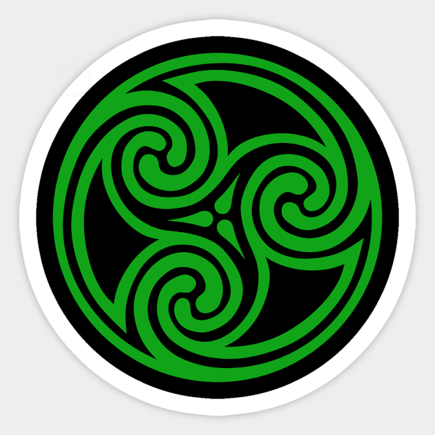 Green Celtic Triple Spiral Sticker by Celtic Morrigan